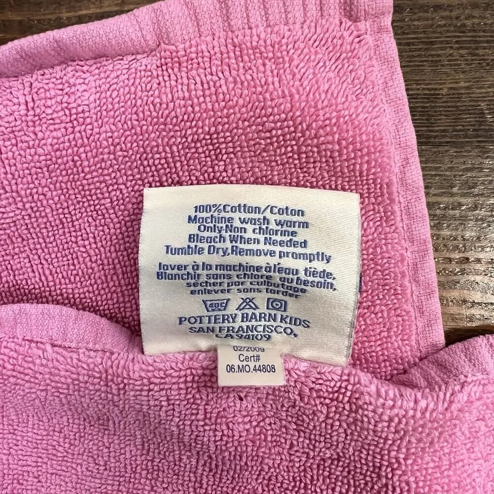 Pottery Barn Kids Towel Set 2 Hand Towel & 2 Wash Cloths Pink
